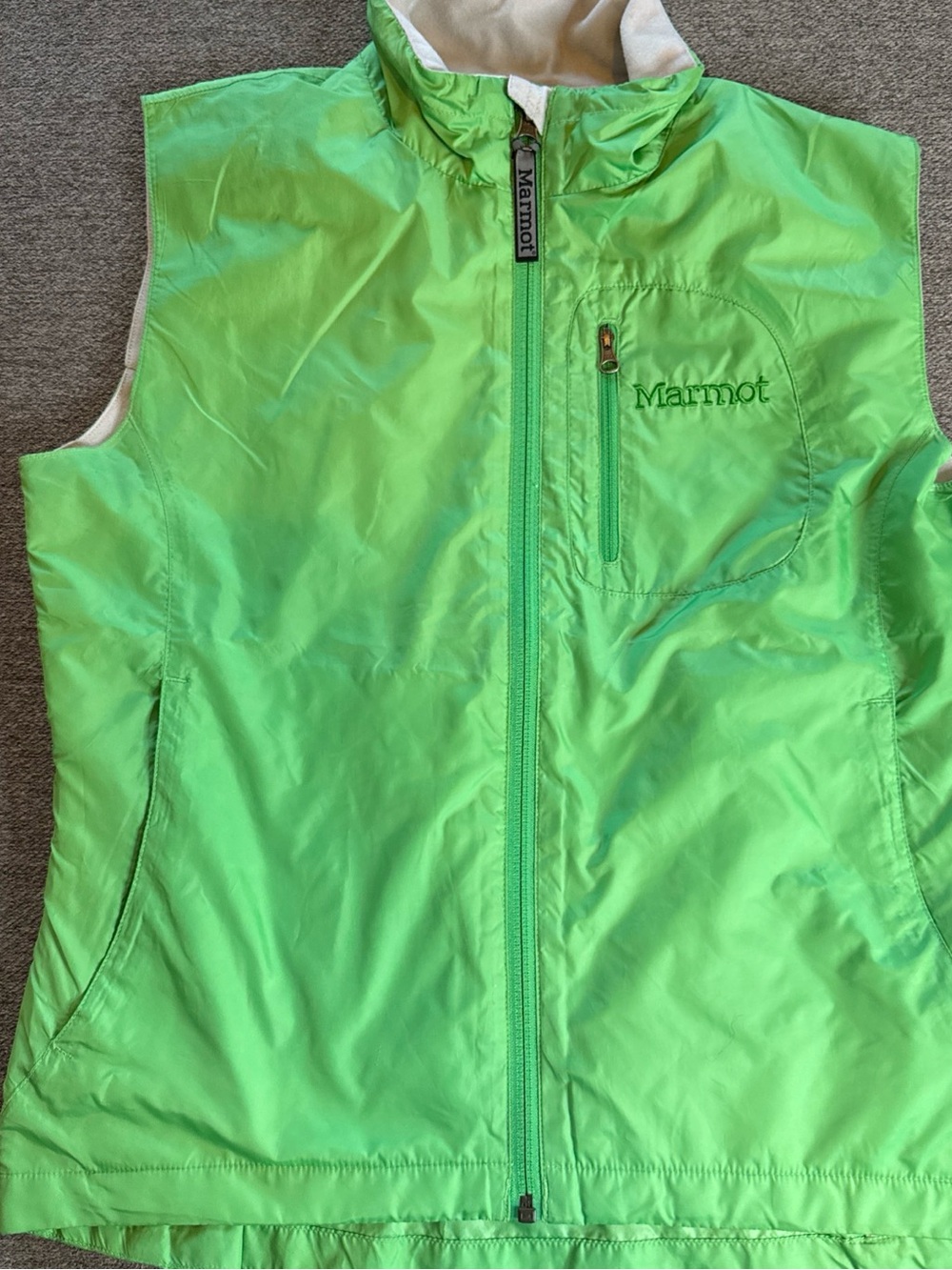 Marmot Womens Green Full Zip Vest Sz S Lightweight Outdoor Activewear Packable